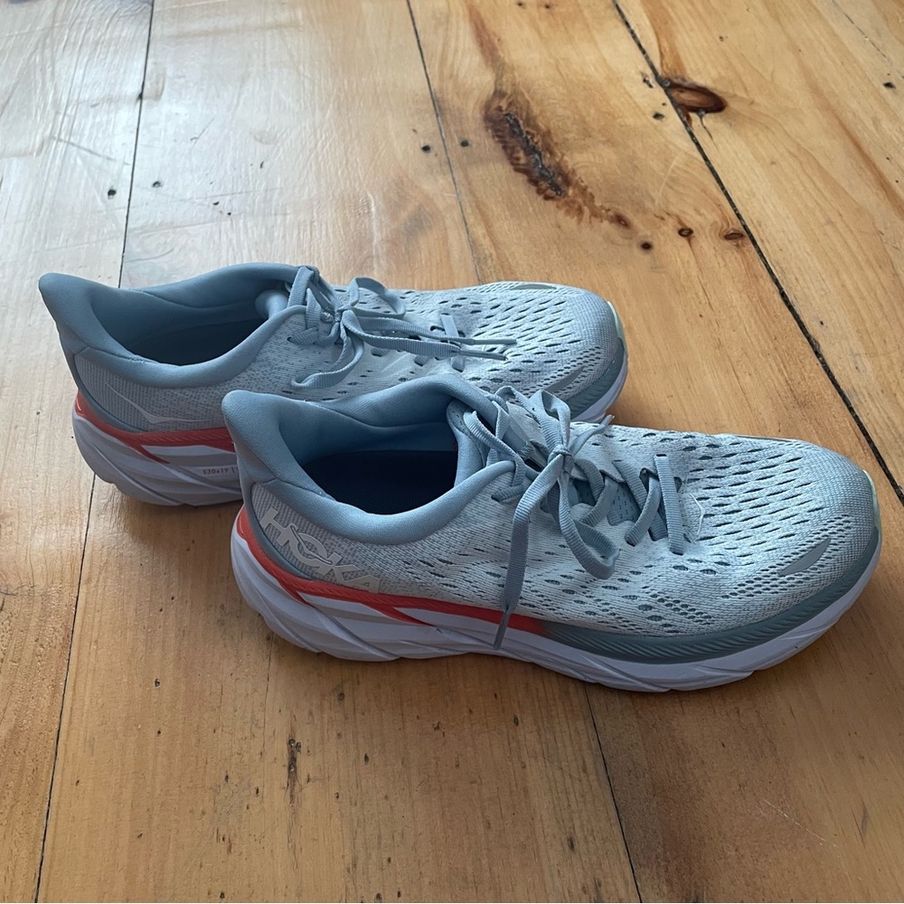 Hoka One One Clifton 8 Running Shoes, Blue Fog, Women's 7.5 B